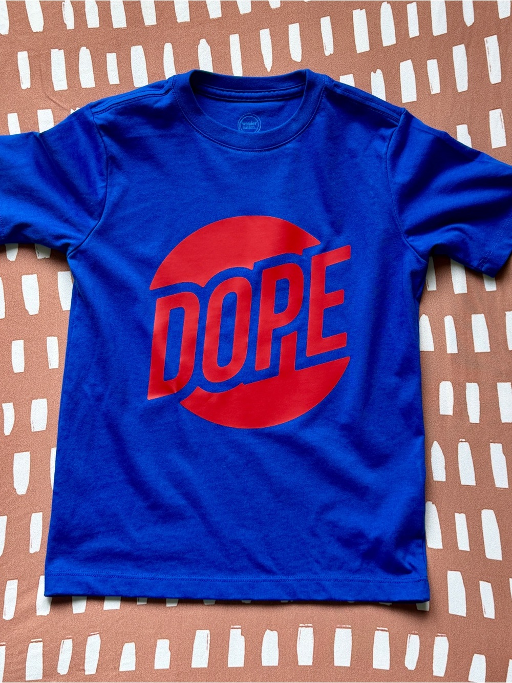 Custom Blue Tee with Red DOPE Graphic